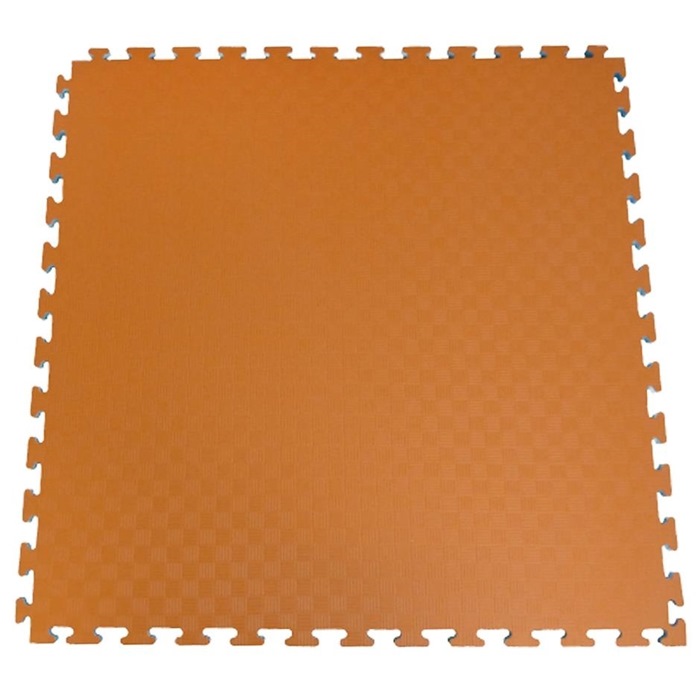 EVA Sikkerhedsmåtte, 1000x1000x22 mm, indendørs faldunderlag for faldhøjde op til 1,3 m, orange/grå