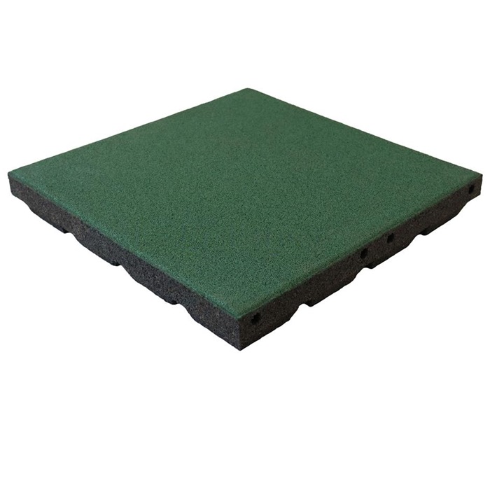 ErgoPlay 500x500x75 mm gummifliser/faldunderlag for faldhøjder op til 2,5 m, basic kvalitet, grøn