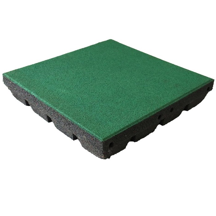 ErgoPlay 500x500x90 mm gummifliser / faldunderlag for faldhøjder op til 3,0 m, basic kvalitet, grøn