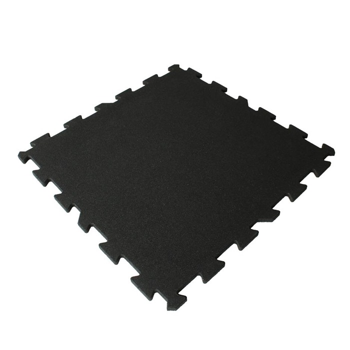 ErgoTile Puzzle 1035x1035x20 mm gummifliser (effektivt mål 1000x1000 mm - 1 flise/m2), C1-sort