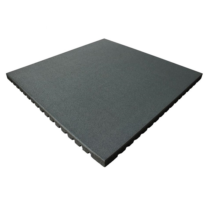 ErgoTile QUAD 1000x1000x43 mm gummifliser med impact bund, C1-grå, brandklasse efl.